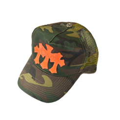 クロムハーツ3セメタリークロスレザーパッチカモフラトラッカーキャップ