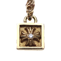 クロムハーツ22K&nbsp;1ダイヤフレームドCHプラスネックレストップ