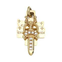 クロムハーツ22K&nbsp;PAVEダイヤ3トリンケッツペンダントトップ