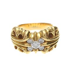 クロムハーツ22K&nbsp;5ポイントダイヤ&nbsp;K&Tリング