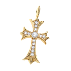 クロムハーツ22K&nbsp;PAVEダイヤ&nbsp;ファットクロスネックレストップ