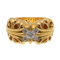 22K 5ダイヤK&Tリング