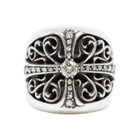 パヴェダイヤクラシックオーバルクロスリング