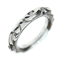 18Kホワイトゴールド スクロールバンドリング